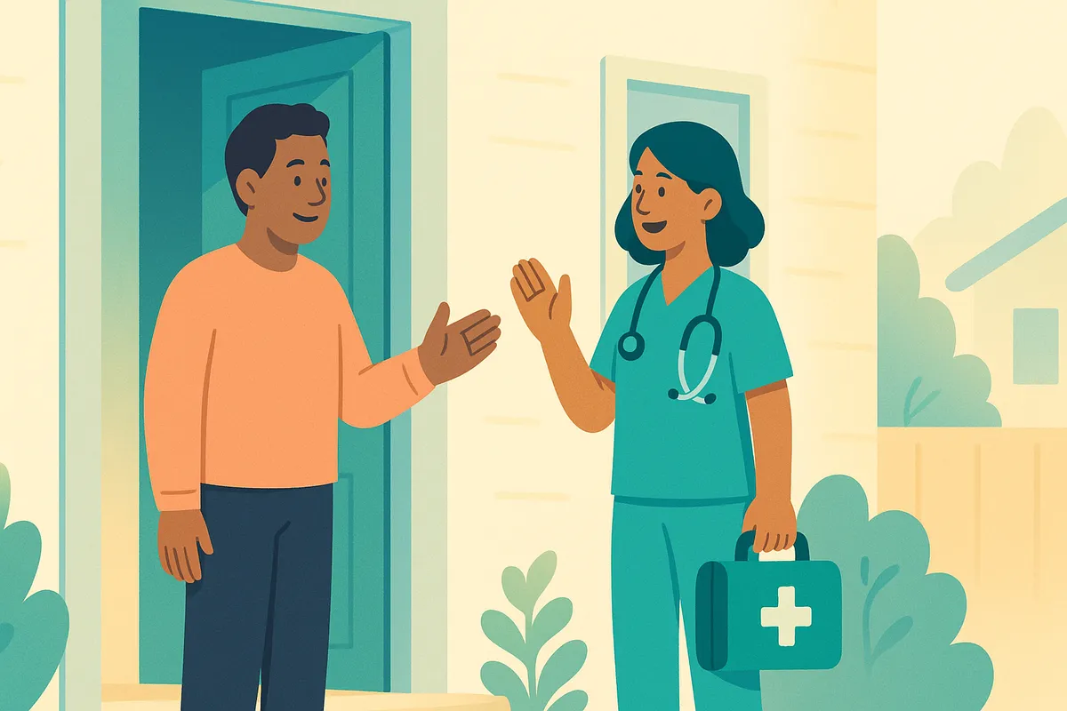In‑home IV care illustration